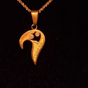 Vintage "I love You"  Half Jeart Necklace